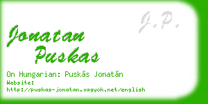 jonatan puskas business card