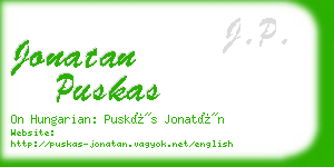 jonatan puskas business card